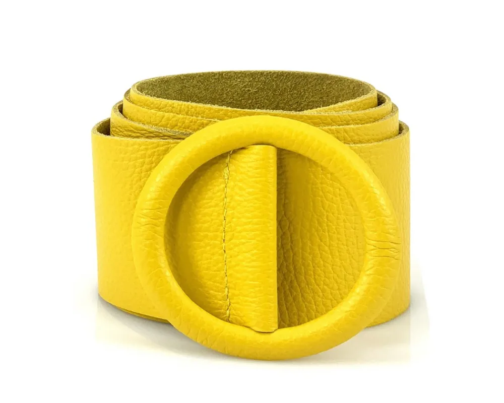 Rings of Elegance Genuine Leather Belt with Decorative Ring*Florence Hot