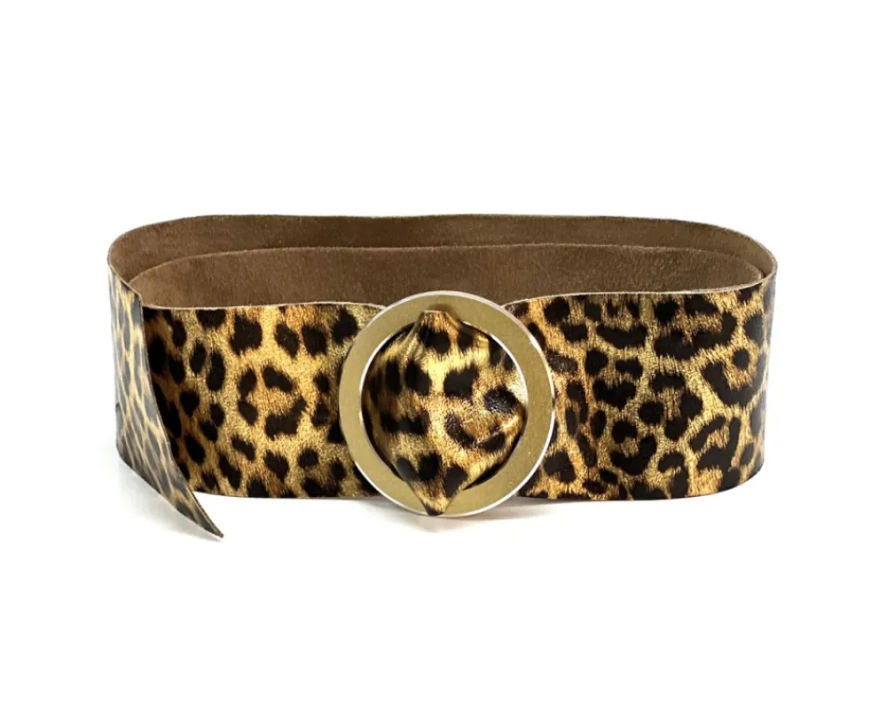 Rings of Elegance Genuine Leather Belt with Decorative Ring*Florence Hot