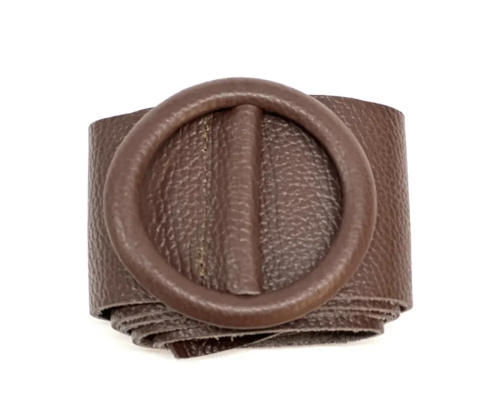 Rings of Elegance Genuine Leather Belt with Decorative Ring*Florence Hot