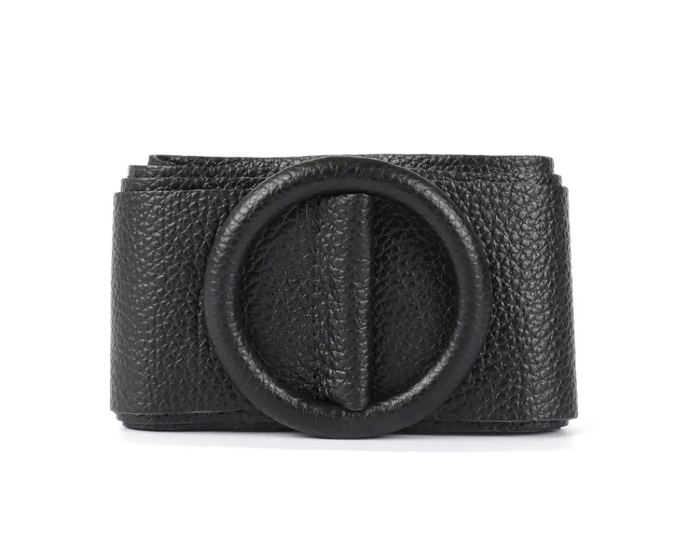 Rings of Elegance Genuine Leather Belt with Decorative Ring*Florence Hot