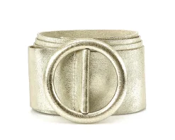 Rings of Elegance Genuine Leather Belt with Decorative Ring*Florence Hot