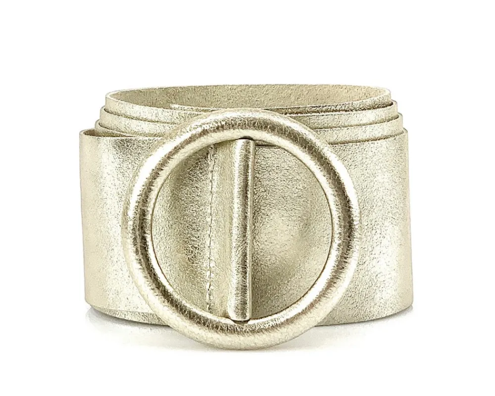 Rings of Elegance Genuine Leather Belt with Decorative Ring*Florence Hot