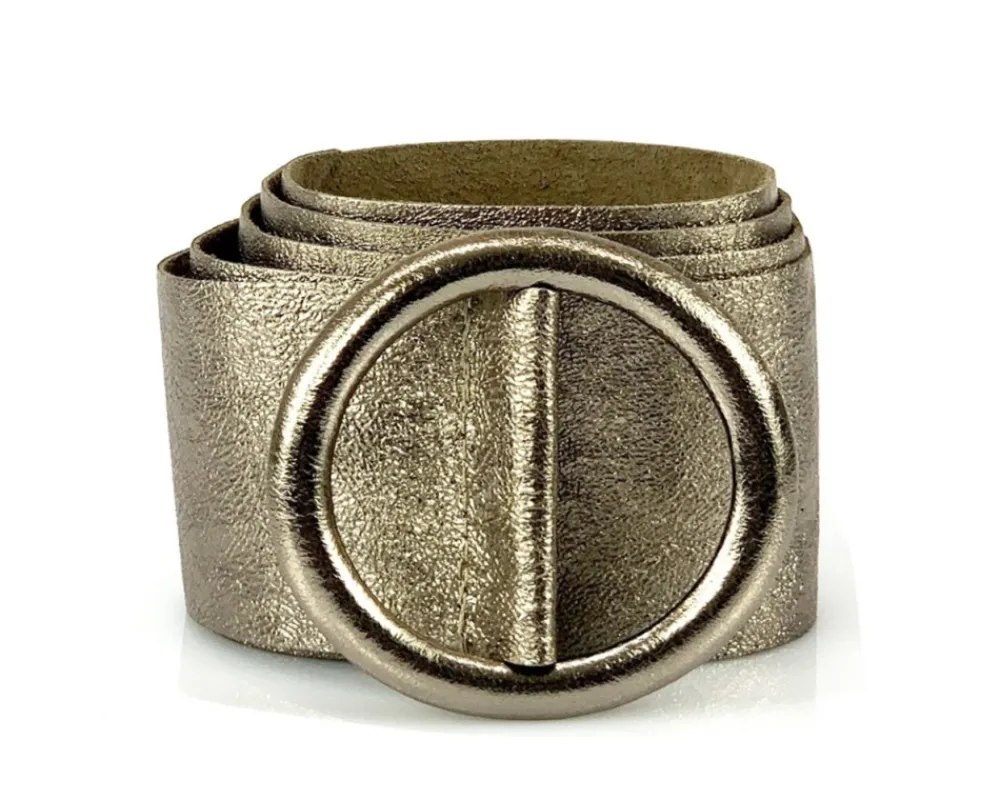 Rings of Elegance Genuine Leather Belt with Decorative Ring*Florence Hot