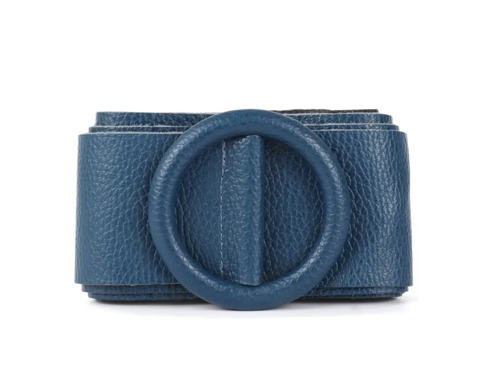 Rings of Elegance Genuine Leather Belt with Decorative Ring*Florence Hot