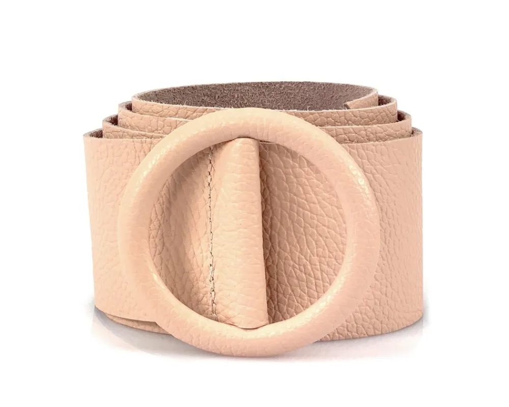 Rings of Elegance Genuine Leather Belt with Decorative Ring*Florence Hot