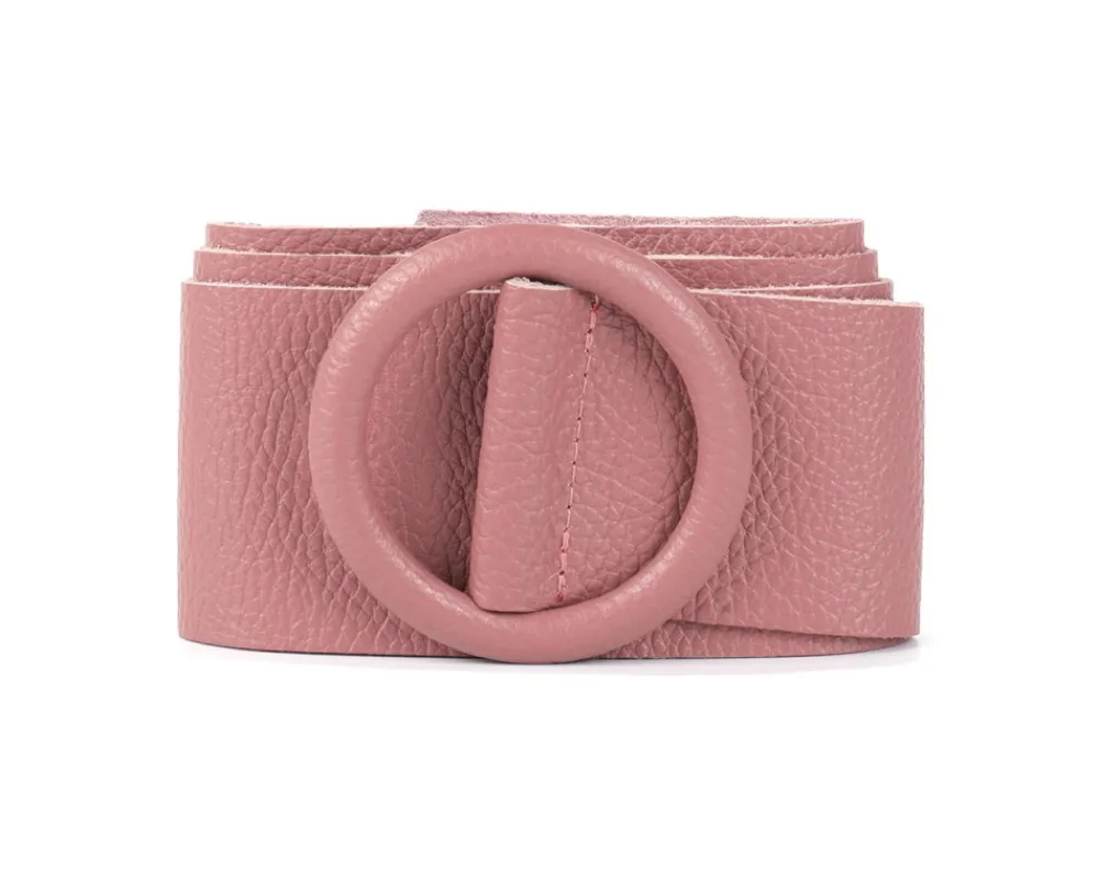 Rings of Elegance Genuine Leather Belt with Decorative Ring*Florence Hot