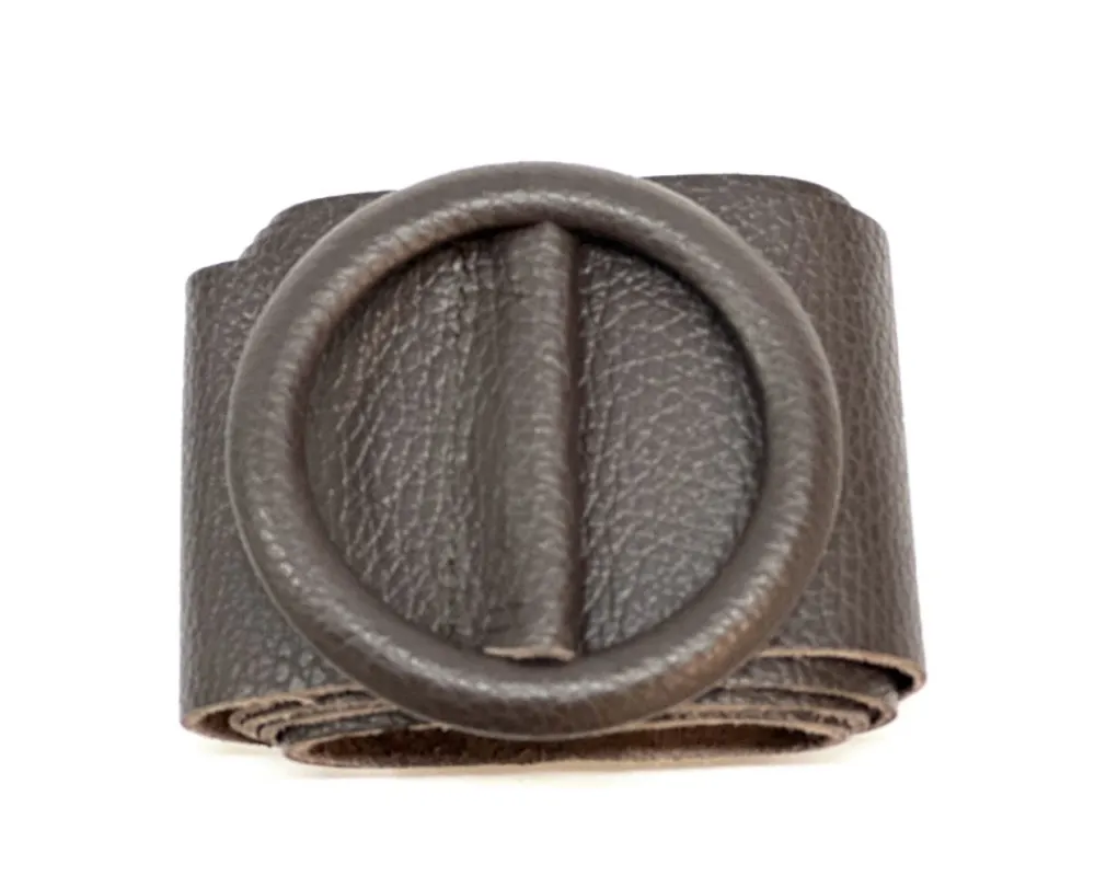 Rings of Elegance Genuine Leather Belt with Decorative Ring*Florence Hot
