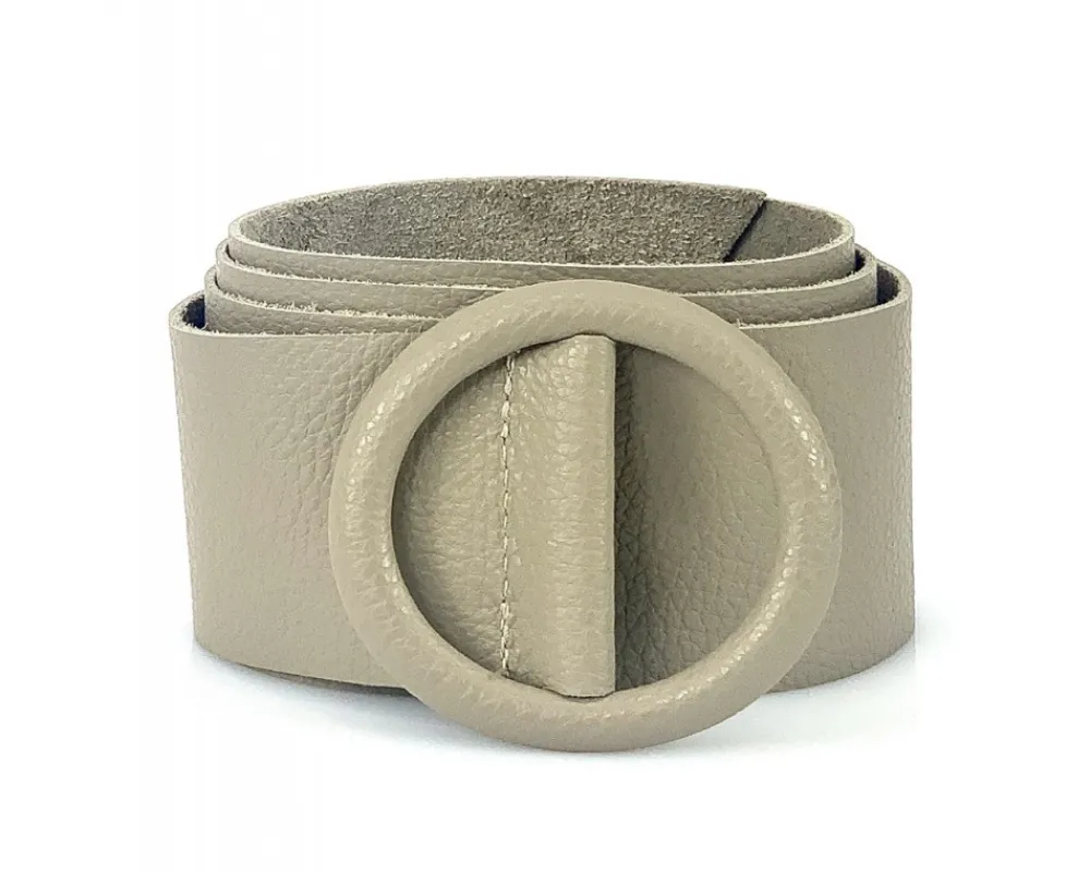 Rings of Elegance Genuine Leather Belt with Decorative Ring*Florence Hot