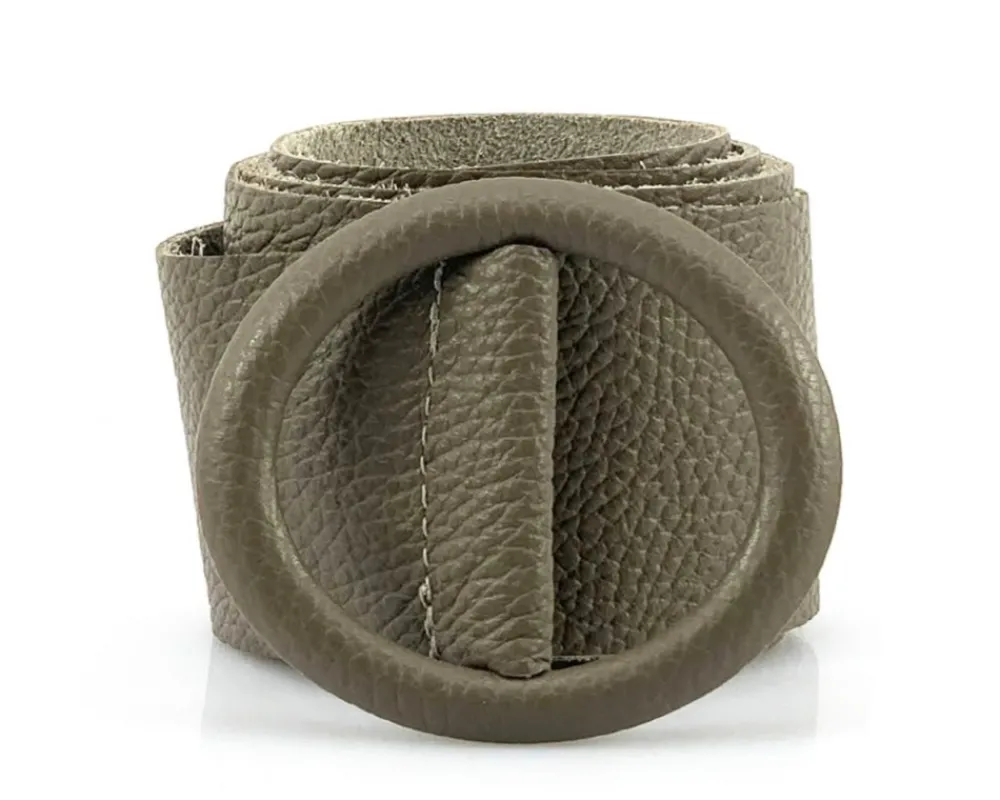 Rings of Elegance Genuine Leather Belt with Decorative Ring*Florence Hot