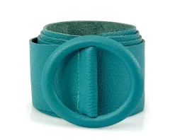 Rings of Elegance Genuine Leather Belt with Decorative Ring*Florence Hot