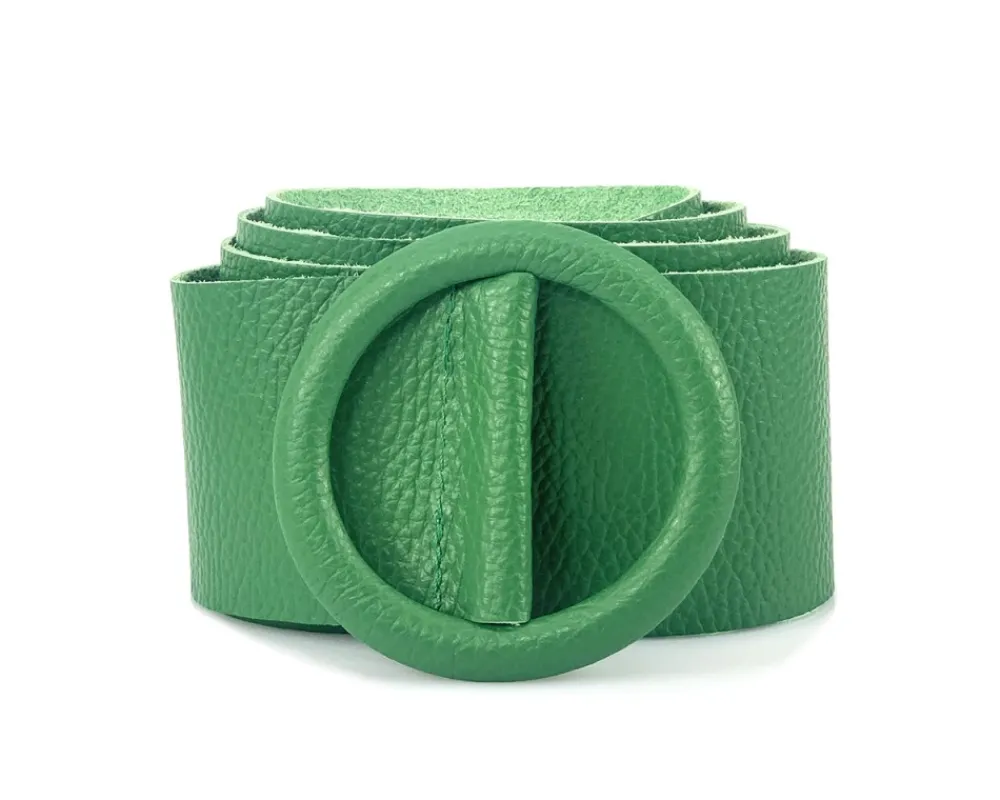 Rings of Elegance Genuine Leather Belt with Decorative Ring*Florence Hot