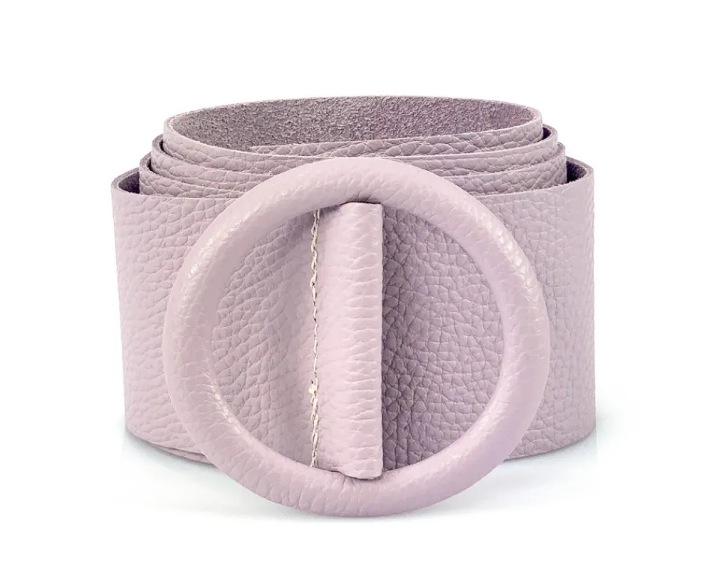 Rings of Elegance Genuine Leather Belt with Decorative Ring*Florence Hot