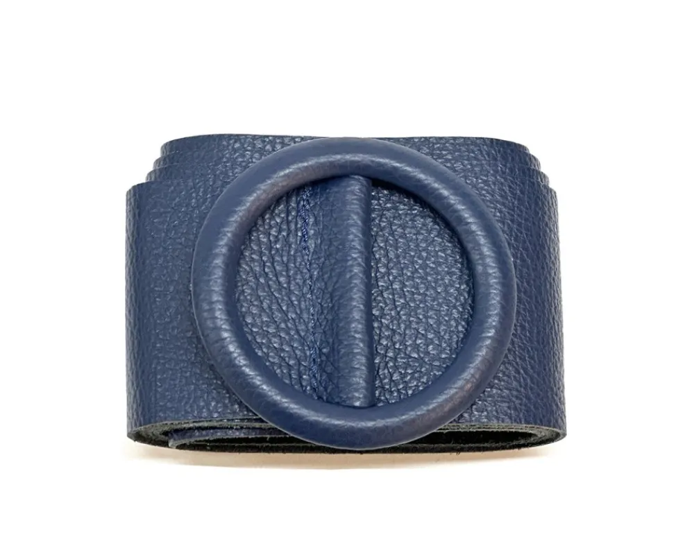Rings of Elegance Genuine Leather Belt with Decorative Ring*Florence Hot