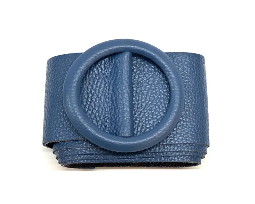 Rings of Elegance Genuine Leather Belt with Decorative Ring*Florence Hot