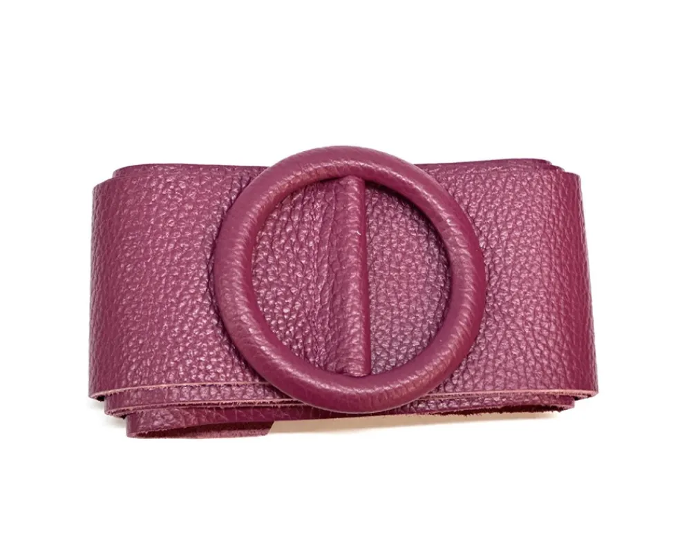 Rings of Elegance Genuine Leather Belt with Decorative Ring*Florence Hot