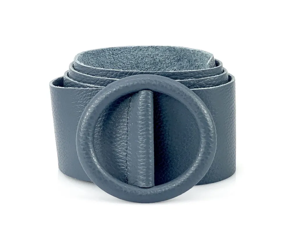 Rings of Elegance Genuine Leather Belt with Decorative Ring*Florence Hot