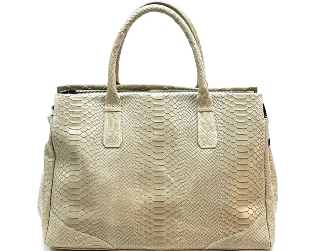 Serpentina Genuine Leather Bag with Python Print*Florence Clearance