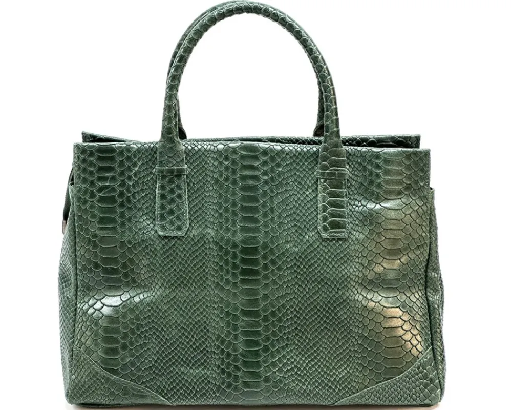 Serpentina Genuine Leather Bag with Python Print*Florence Clearance