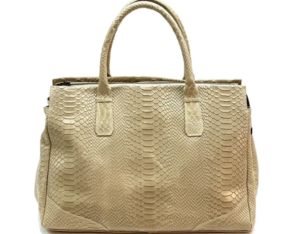 Serpentina Genuine Leather Bag with Python Print*Florence Clearance