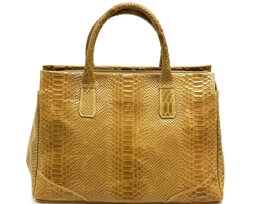 Serpentina Genuine Leather Bag with Python Print*Florence Clearance
