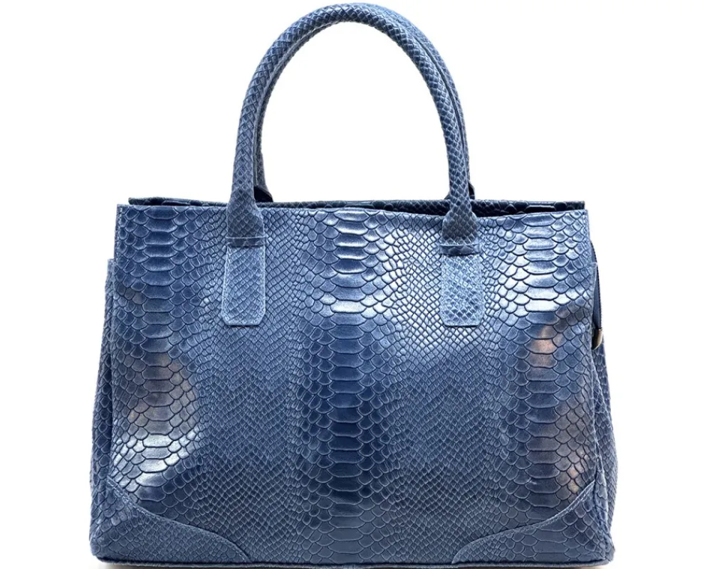 Serpentina Genuine Leather Bag with Python Print*Florence Clearance