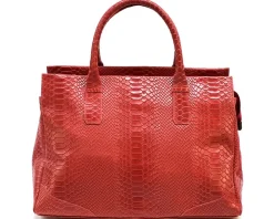 Serpentina Genuine Leather Bag with Python Print*Florence Clearance