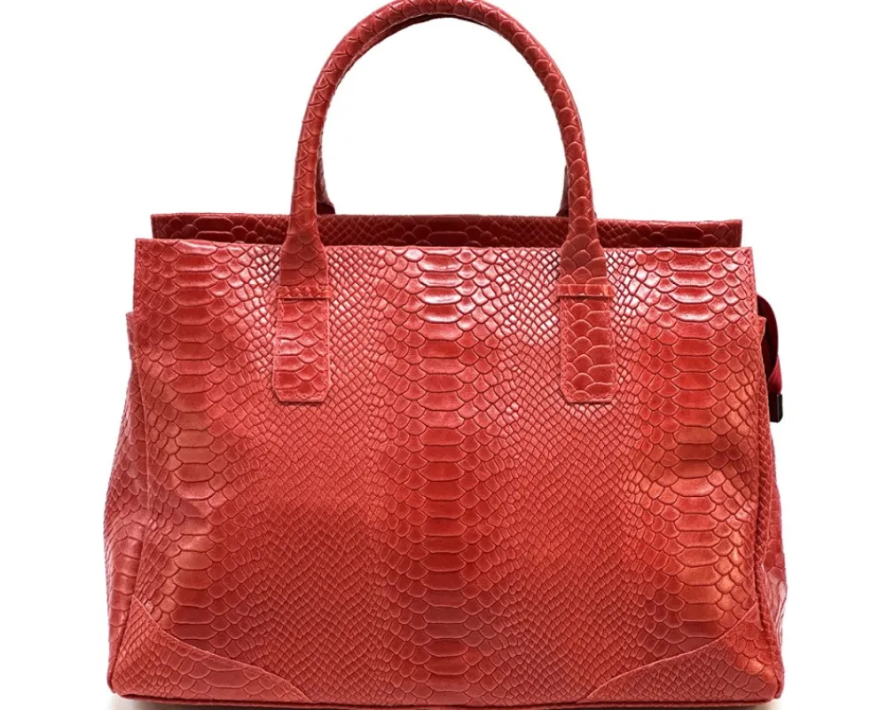 Serpentina Genuine Leather Bag with Python Print*Florence Clearance