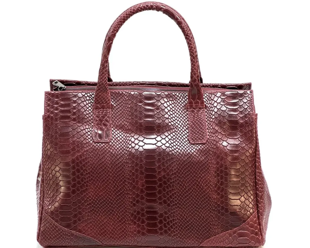Serpentina Genuine Leather Bag with Python Print*Florence Clearance
