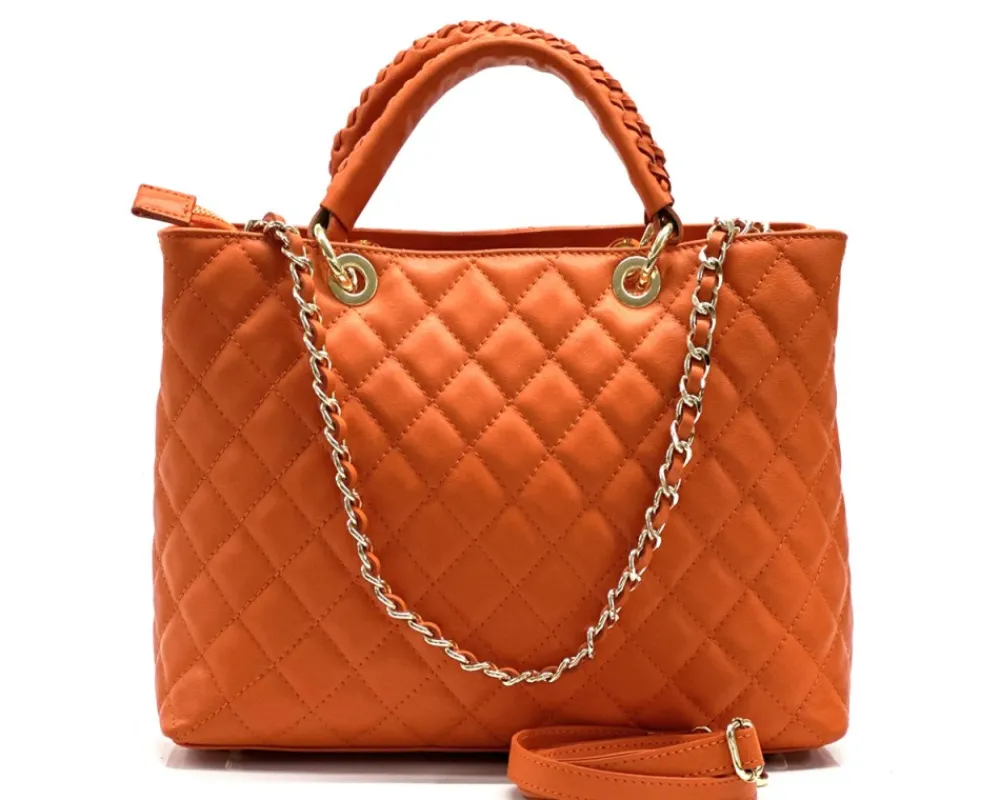 Severa Italian Genuine Leather Quilted Handbag*Florence Best