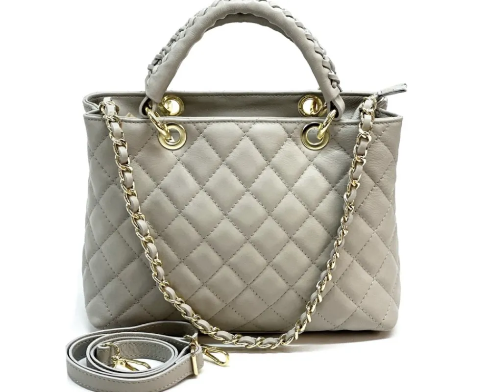 Severa Italian Genuine Leather Quilted Handbag*Florence Best
