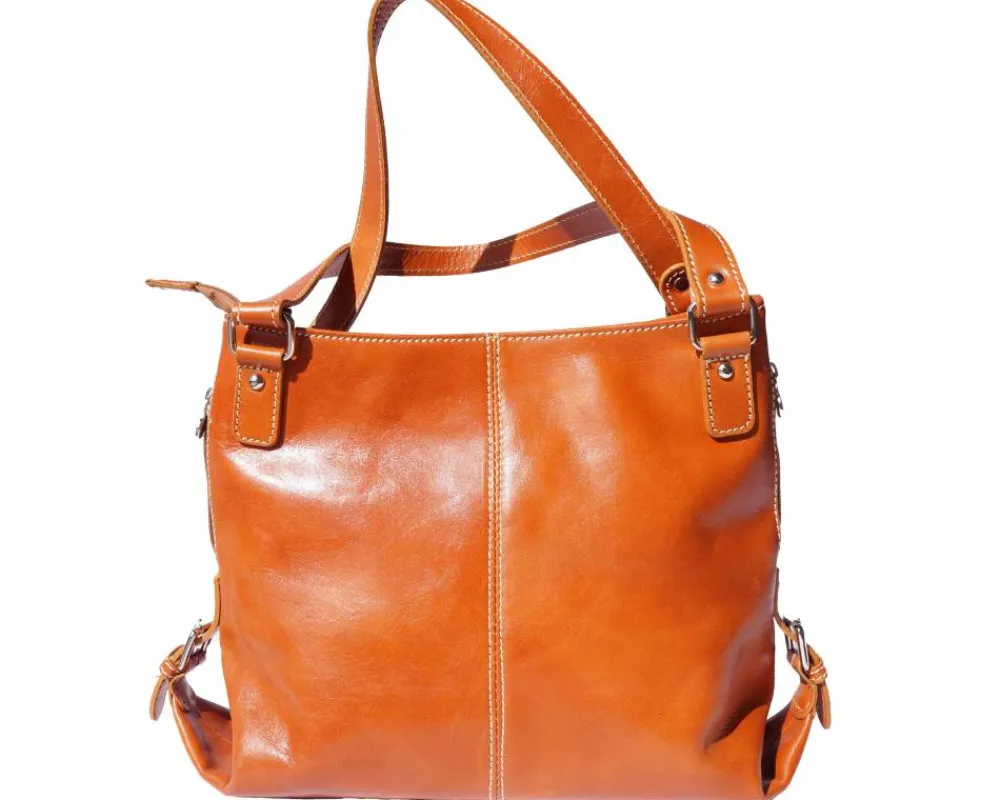 Shopping bag with double handle made of genuine calf leather*Florence Online
