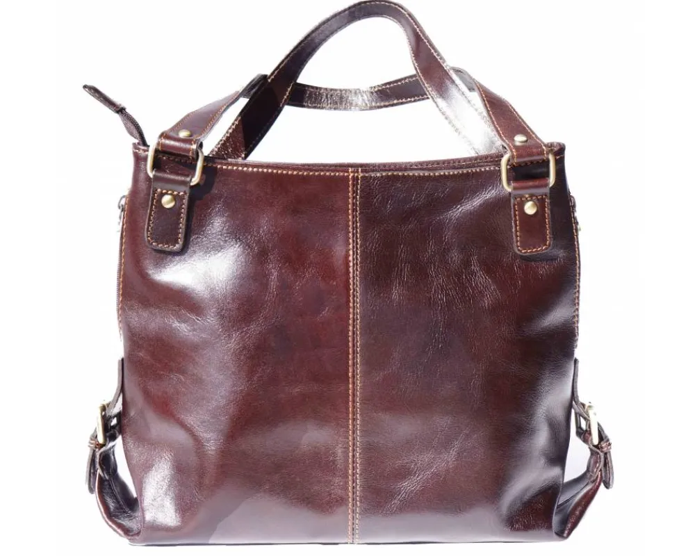 Shopping bag with double handle made of genuine calf leather*Florence Online