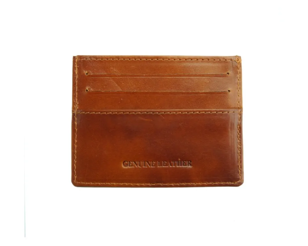 Simple Leather Card Holder V*Florence New